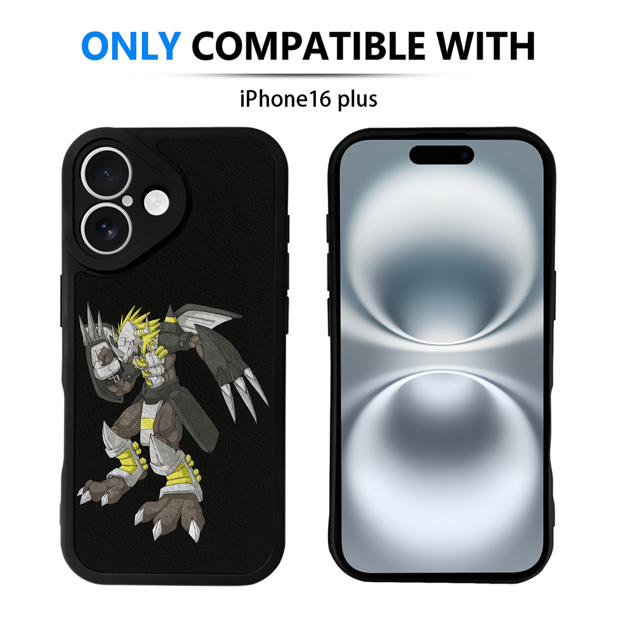 （画像用） Digimon デジタルモンスター/デジモン 【iPhone 16シリーズ対応】シリコンスマホケース（レザー調） 材質：シリコン